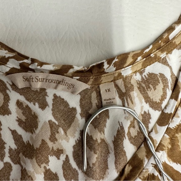 Soft surroundings KARA Brown Leopard Print  Dress WOMENS SIZE 1X - Picture 7 of 10